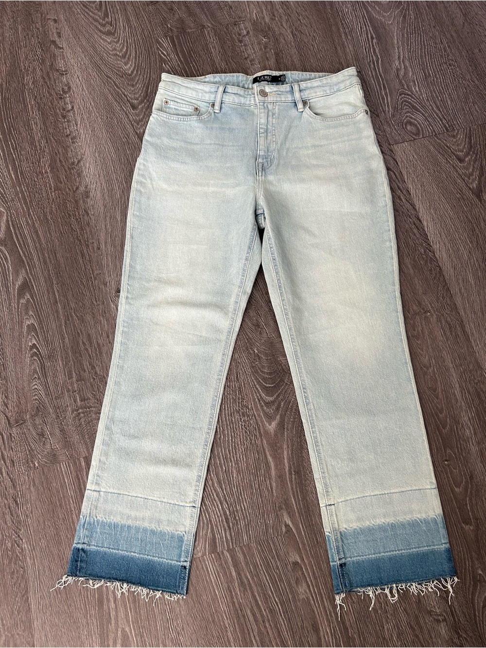 Lauren Ralph Lauren Light Blue ankle Jeans with Dark Dip Hem